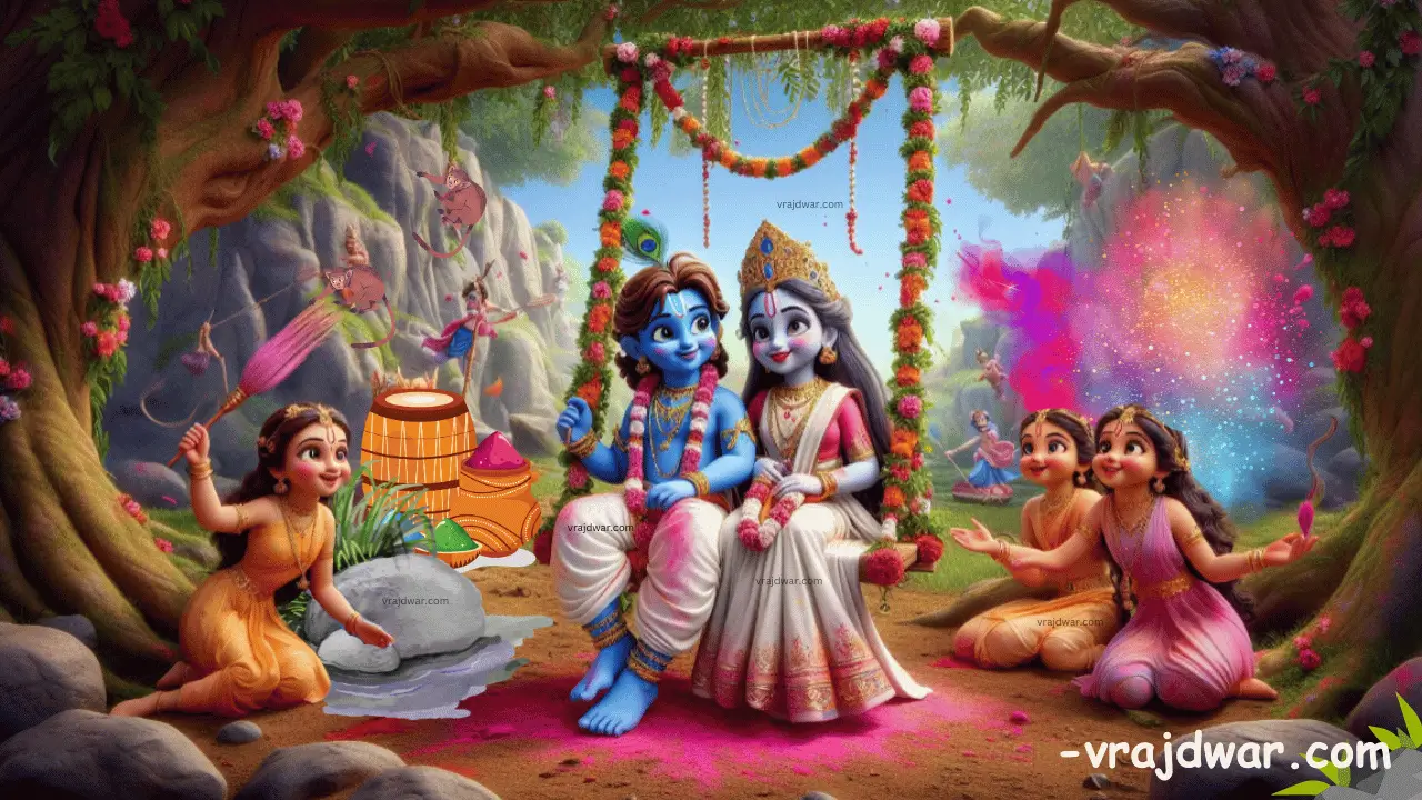 govardhan me dol utsav , girirajji ki taleti me dol, डोलोत्सव - धूलेटी श्रीनाथजी दर्शन गोवर्धन गिरिराज 