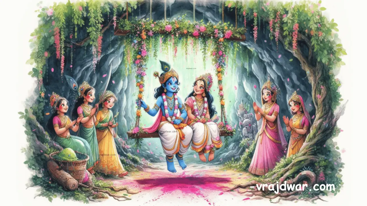 kunj dol , kunjan me holi ,kunj me dolotsav, डोलोत्सव - धूलेटी श्रीनाथजी दर्शन कुंज होली 