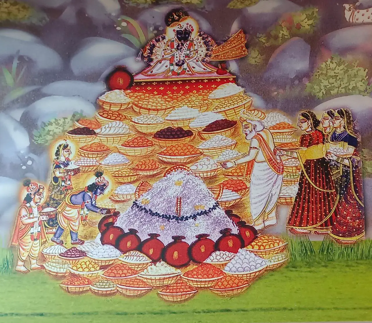 annakut darshan गोवर्धन पूजा अन्नकूट 