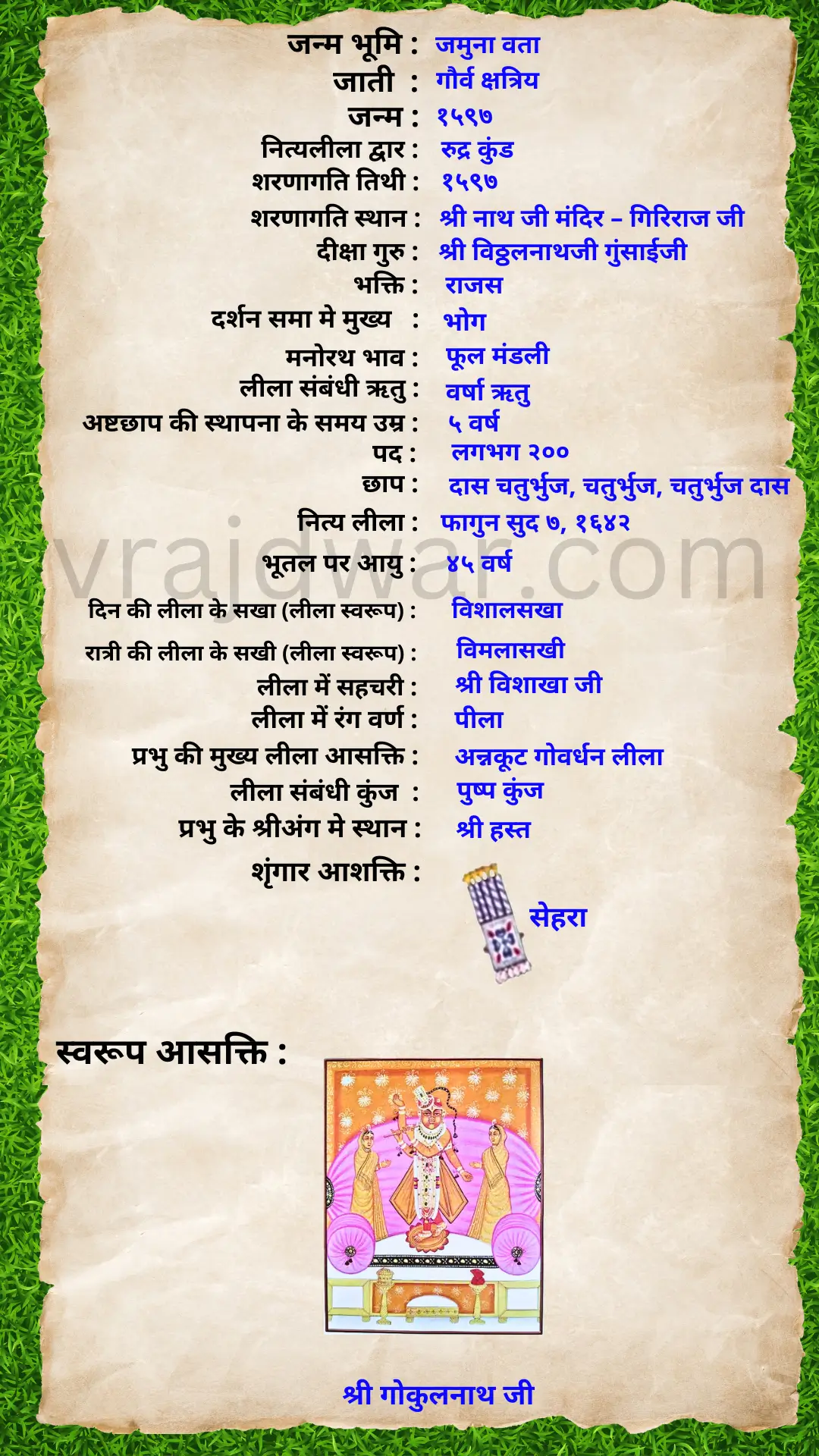 चतुर्भुजदास जी का जीवन परिचय 