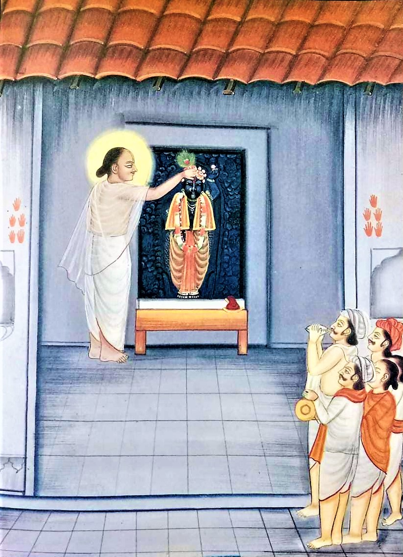 Shri Mahaprabhu establishing Shrinathji Asht yam seva pranalika , Ashta sakha varta prasang ,