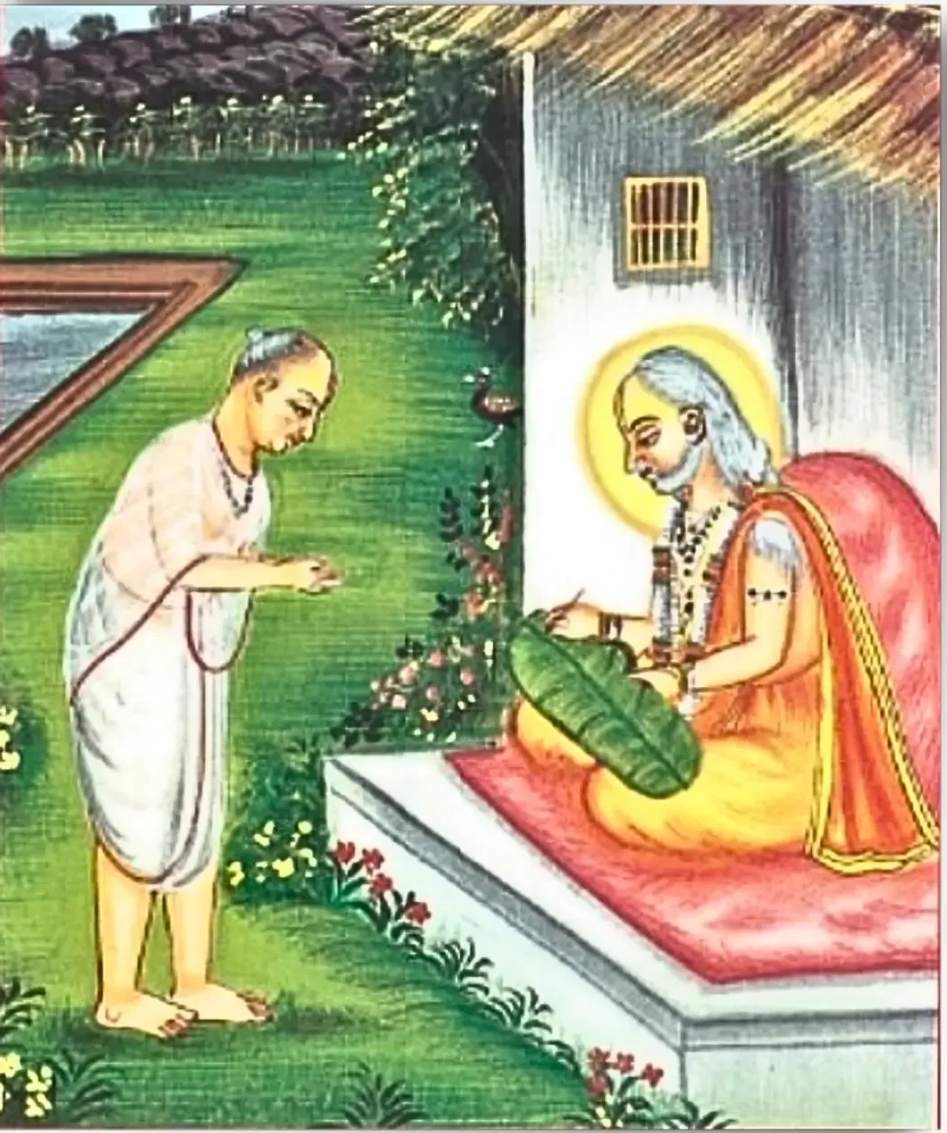 कसुंबा छठ वार्ता प्रसंग | गुसाइजी चंद्र सरोवर पर विज्ञाप्ति ग्रंथ की रचना कर रहे है |