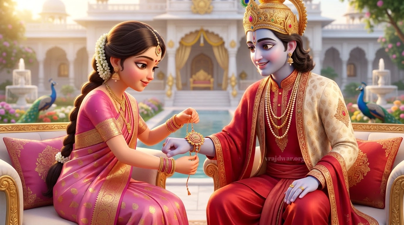 Rakshabandhan, rakshabandhan pushtimarg seva kram, raksha bandhan ke pad, Rakhi ke pad, Raksha bandhan ki leela, Raksha bandhan shrinathji seva kram, raksha bandhan pushtimarg bhav, raksha bandhan mahatmya, raksha bandhan krishna leela katha