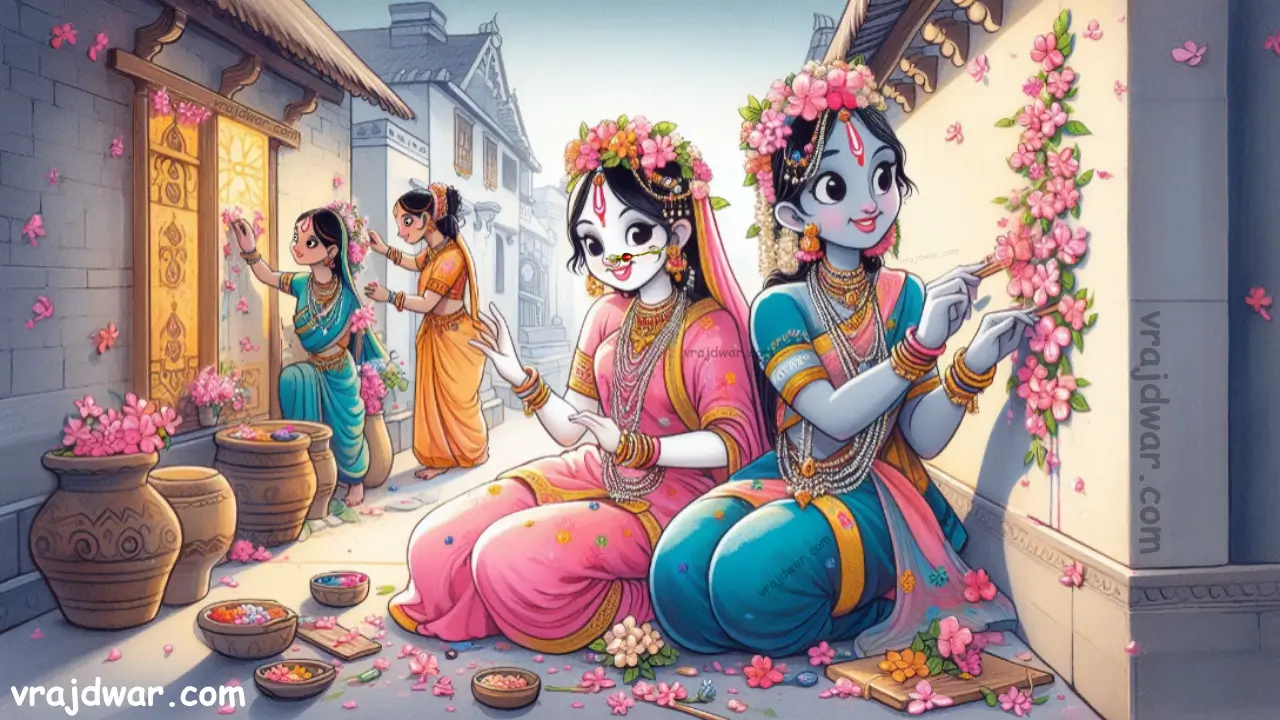 Krishna as gopi , Krishna as sakhi , rasiya ko nar banavo  , Sanjhi leela ,