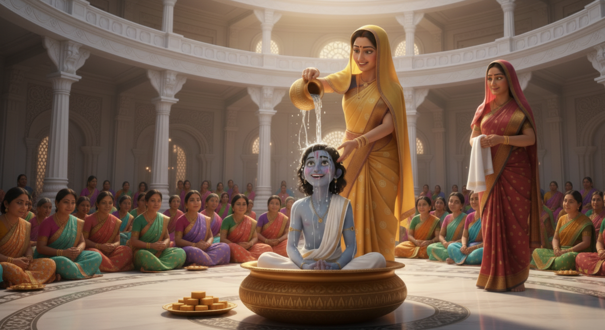 Roop Chaturdashi pushtimarg Shrinathji Abhyang Snan, Shri Krishna lila photos, Shri Krishna lila Painting , Shri Krishna snan , Shrinathji Snan , Krishna cartoon