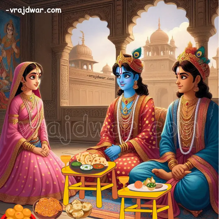 भाई दूज कृष्ण लीला कथा , यम द्वितीय कथा , भाई दूज पूजा विधि , सुभद्रा कृष्ण लीला भाई दूज , भाई दूज भोजन . Pushtimarg bhai duj yam dwitiya