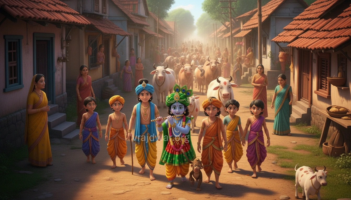 गोपाष्टमी पूजा , कृष्ण लीला प्रथम गोचारण 