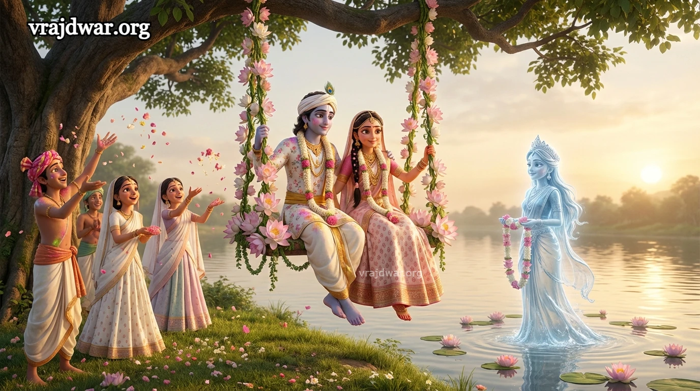 yamuna pulin dol , yamuna tat dol , yamuna kinare dol, डोलोत्सव - धूलेटी श्रीनाथजी दर्शन यमुना घाट 